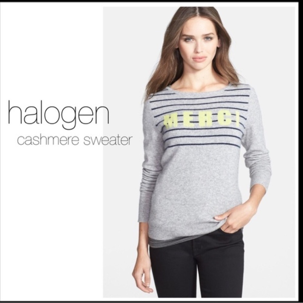 Halogen Merci Sweater Wool Cashmere Paris France French Sz XS